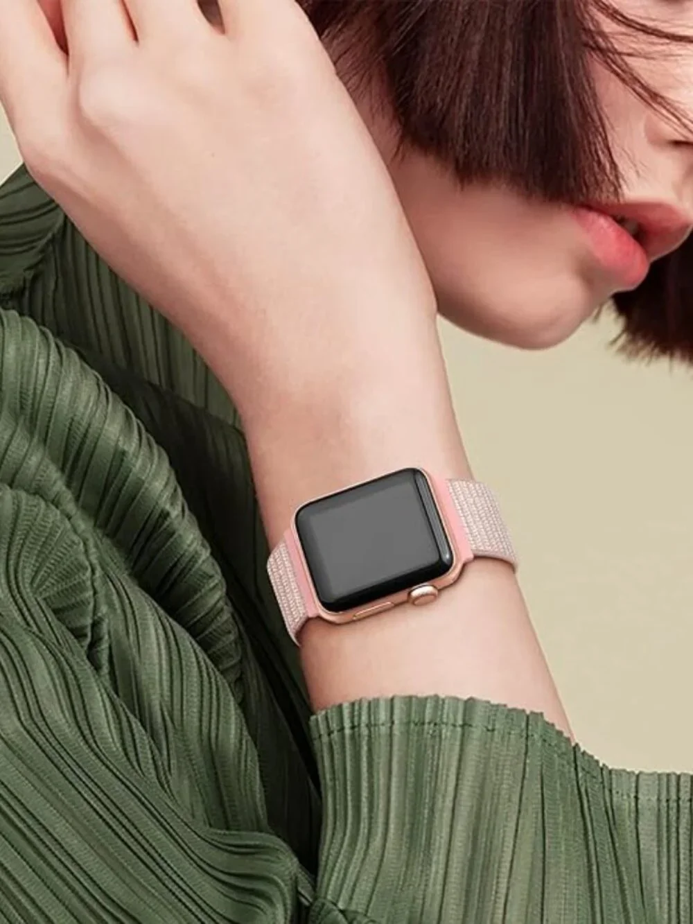 6 WJK Stretchy Nylon Straps Compatible with Apple Watch Bands  - WATCH BAND ONLY